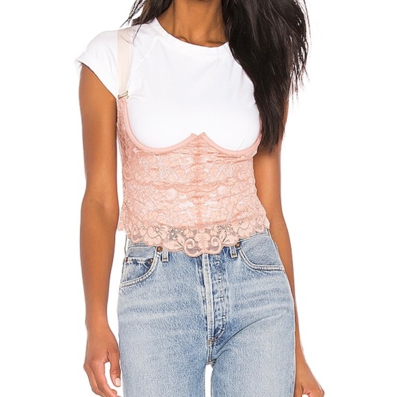 Free people- we are HAH Other - We Are HAH- by Free People- Bust a Move Lace Bustier Top Copper Rose